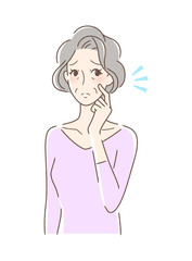 頬をつんつんしてがっかりする女性