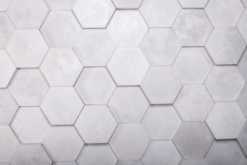 Gray Hexagon Background Texture on wall