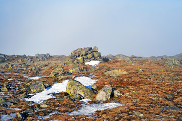 Fototapeta na wymiar rocks in the mountains in winter