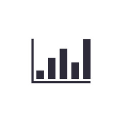 growing graph, bar chart, Flat icon isolated on the white background, flat design vector illustration.can be used for icons and other needs.