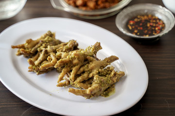 ceker ayam. indonesian asian chicken feet cooking