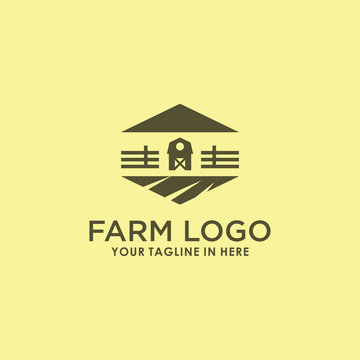 animal husbandry and agriculture company logo design template vector, agriculture logo inspiration