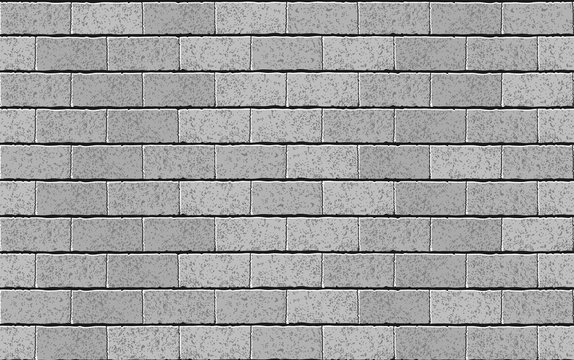 Realistic Vector brick wall seamless pattern. Gray sand brick texture background for print, paper, design, decor, photo background