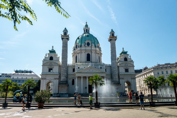 August 2019 - Vienna, Austria - Saint Charles's Church or Karlskirche