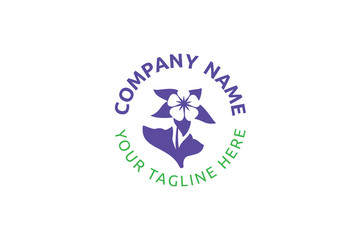 pets care logo vector graphic with an  icon that formed from a combination of columbine flower with dog and cat silhouettes.