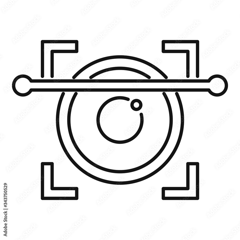 Poster iris scanning icon. outline iris scanning vector icon for web design isolated on white background