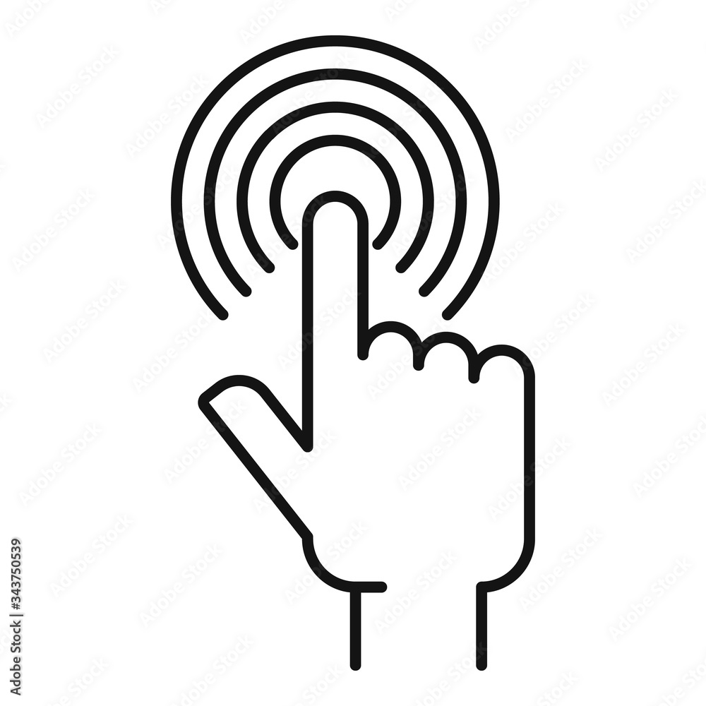 Poster touch sense authentication icon. outline touch sense authentication vector icon for web design isola