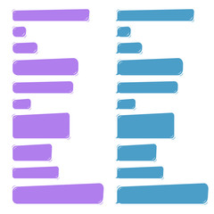 Fototapeta premium Speech bubbles in color. Made in a comic cartoon style. Suitable as an element of chat, communication, discussion. Colorfully drawn, abstract elements in a cartoon style.