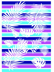 Palm leaf ringel tshirt print embroidery graphic design vector art