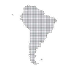 South America map made from halftone dot pattern