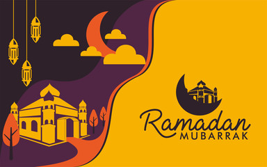 flat Ramadan background