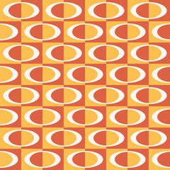 Abstract seamless pattern. Elliptical contrast geometric design.
