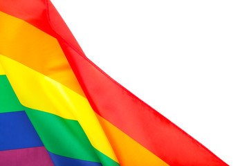 Rainbow LGBT flag isolated on white background