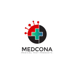 medcona logo, cross helath and virus vector