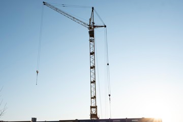 construction crane, in clear weather