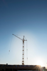 construction crane, in clear weather