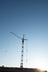 construction crane, in clear weather