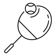 Tennis racket icon. Outline tennis racket vector icon for web design isolated on white background