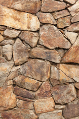 a wall built up with stones