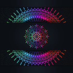 Luxury colorful gradient mandala background design. Designed colorful arabesque pattern in decorative islamic arabic and ramadan style. For print and graphic purpose