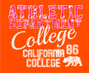 California college style graphic design vector art