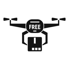 Drone free shipping icon. Simple illustration of drone free shipping vector icon for web design isolated on white background