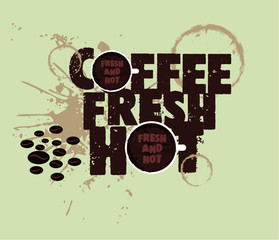 Obraz premium Fresh Turkish coffee print embroidery graphic design vector art