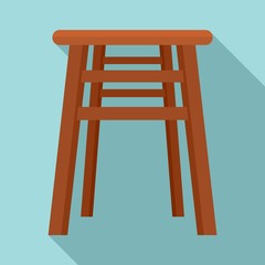 Backless chair icon. Flat illustration of backless chair vector icon for web design