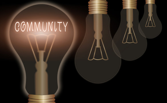 Word writing text Community. Business photo showcasing group of showing with a common characteristics living together