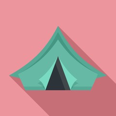 Camp tent icon. Flat illustration of camp tent vector icon for web design