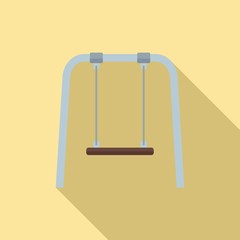 Kid yard swing icon. Flat illustration of kid yard swing vector icon for web design