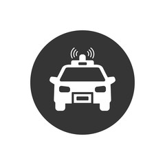 Obraz premium Police car icon on white. Vector illustration