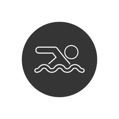Swimming Line Icon on white. Vector illustration