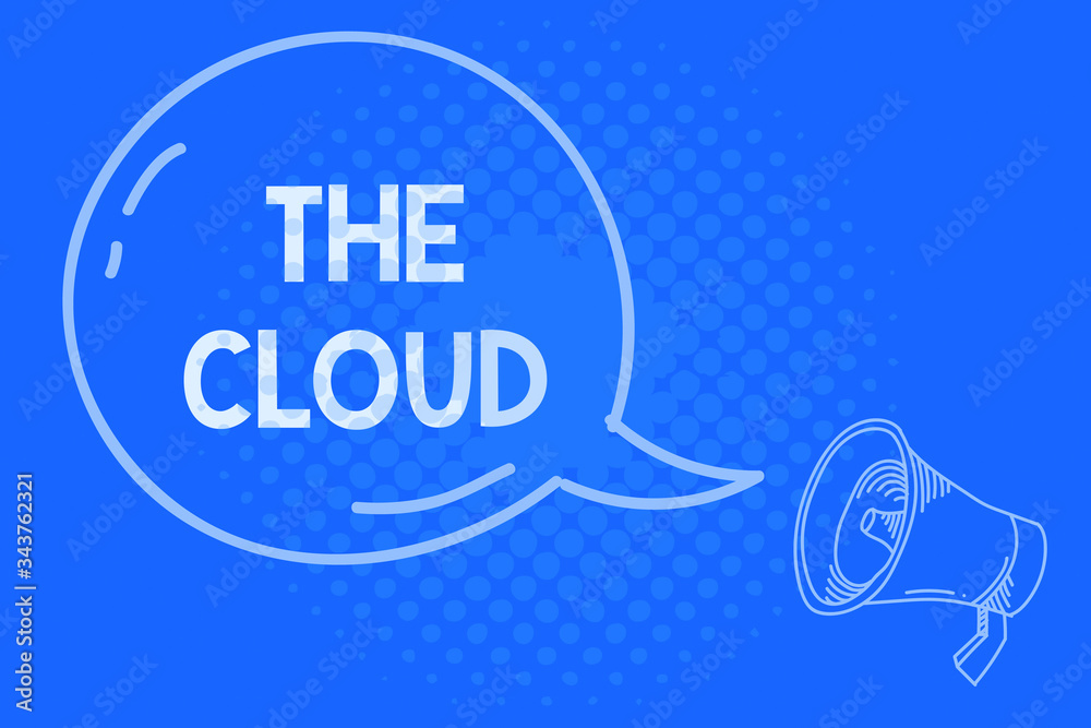 Poster text sign showing the cloud. business photo showcasing programs used in storing accessing data over 