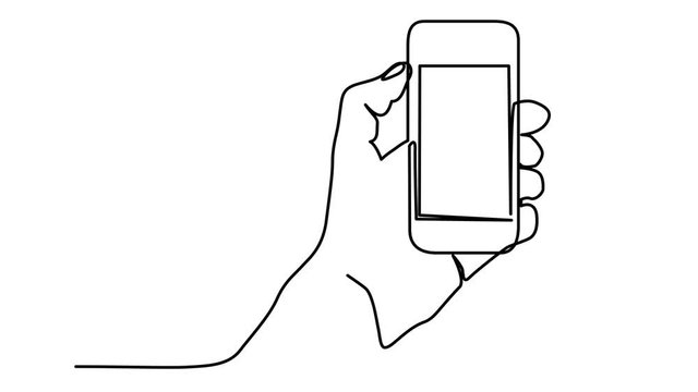 one line continuous drawing phone