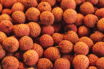 close up of a bunch of red grapes