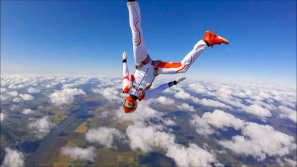 Aggressive. Skydiving is for special people. Beautiful views from the height of bird flight. The sky without borders.