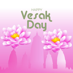 Vector illustration of a background or poster for celebrate Happy Vesak day or Buddha Purnima.