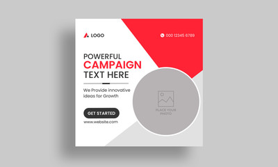 Editable Post Template Social Media Banners for Digital Marketing Ads. Corporate Business Square Flyer Template