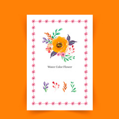 Water color Floral Illustration Vector.Wedding vector invite card Watercolor designer element.