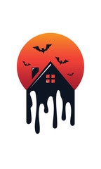 Scary Dark Blood House Logo