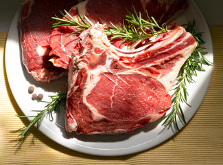 dish with steak on the table.