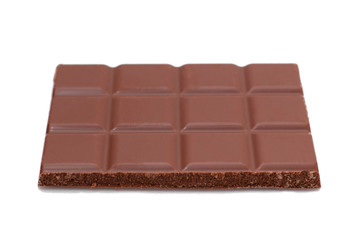 A bar of milk chocolate on a white background, isolate