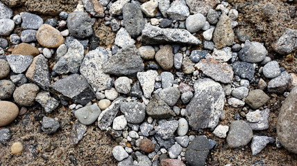 pebbles on the road, selectively focused and unfocused