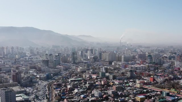 Ulaanbaatar, or Ulan Bator, is the capital and largest city of Mongolia, video by DJI Mavic 2 Pro, 4k