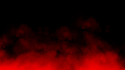 Blur red smoke on isolated black backgroind. Misty texture overlays. Stock illustration.