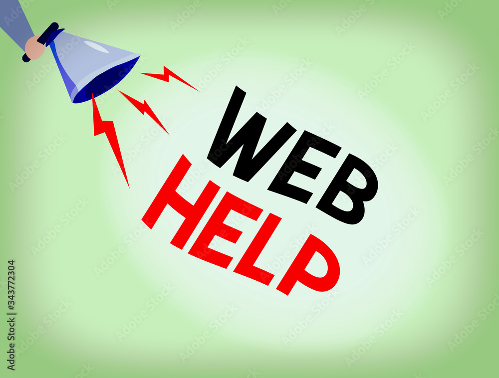 Poster conceptual hand writing showing web help. concept meaning procedural or reference information delive