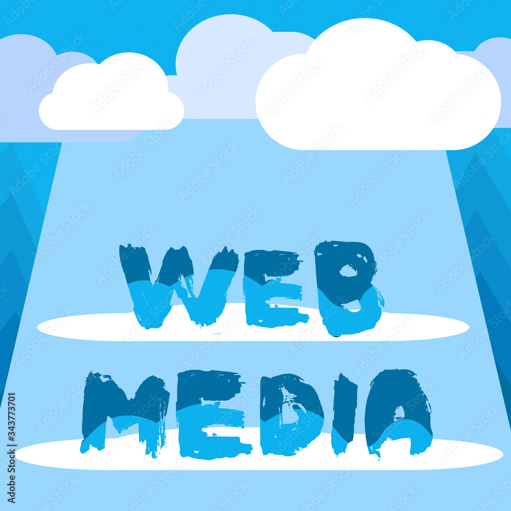 Aufkleber conceptual hand writing showing web media. concept meaning audio and visual forms of communication p