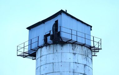 Technological tower during the construction of the metro