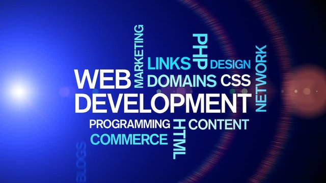 4k Web Development Animated Tag Word Cloud;Text Design Animation;Kinetic Typography.